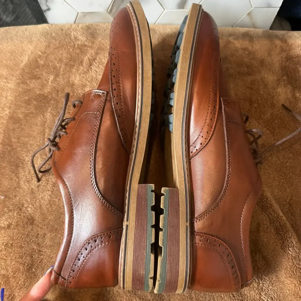 Arkbird Men’s Brown Lace Up Oxford Dress Shoes Size 12 Classic‎ Staple Preppy